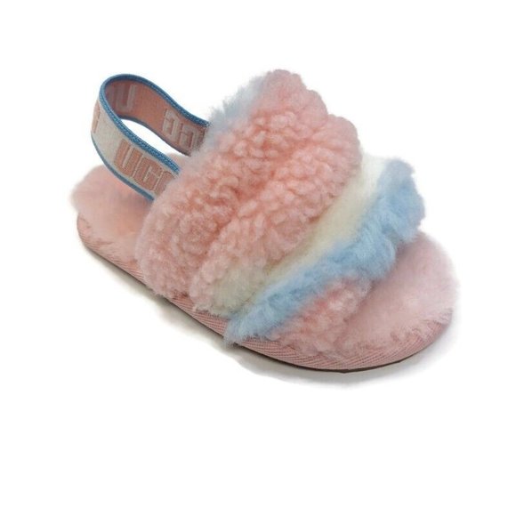 UGG Other - UGG Size 7 Ages 2-3 Fluff Yea Slide Pride-Stripes Slippers 1120115T Pastel